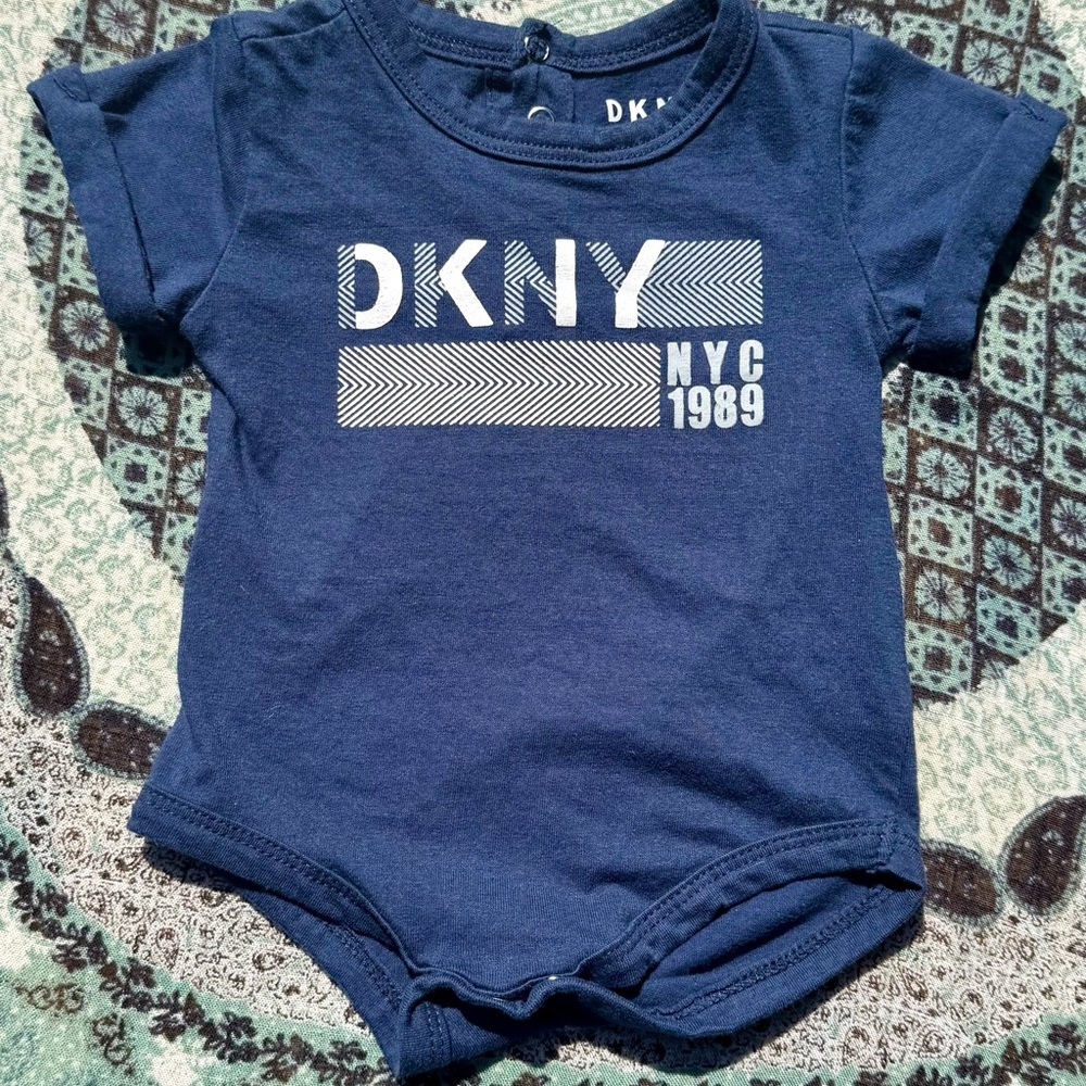 DKNY Navy Blue Infant onesie. 3-6 months